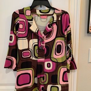 Joyous & Free Abstract Modern Artsy Colorful Dress Size Small